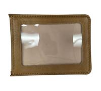 TheGloveHut New Unisex Real Leather Credit Card Holder Bus Pass Commuter Travel Card ID Ticket (Light Tan)