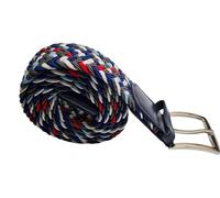 TheGloveHut Unisex Adjustable elastic fit stretch webbing effect belt strong smart casual (Multi blue, red,white,grey, Medium/Large)