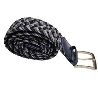 TheGloveHut Unisex Adjustable elastic fit stretch webbing effect belt strong smart casual (Multi Grey & Blue, Small/Medium)