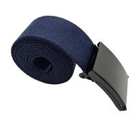 TheGloveHut Unisex Canvas Webbing Belt Black Buckle (Small 32", Navy Blue)