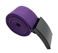 TheGloveHut Unisex Canvas Webbing Belt Black Buckle (Small 32", Purple)