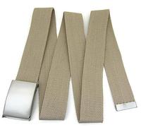 TheGloveHut Unisex Cotton Canvas Webbing belt Buckle (Beige, Medium 36")