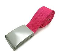 TheGloveHut Unisex Cotton Canvas Webbing belt Buckle (Bright Pink, Large 40")