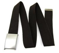 TheGloveHut Unisex Cotton Canvas Webbing belt Buckle (Brown, Large 40")