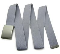 TheGloveHut Unisex Cotton Canvas Webbing belt Buckle (Light Grey, Extra Extra Large 48")