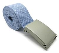 TheGloveHut Unisex Cotton Canvas Webbing belt Buckle (Pale Blue, Extra Large 44")