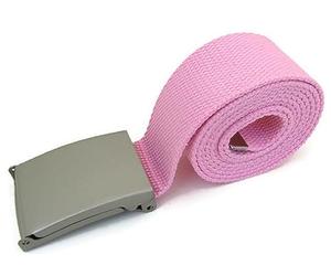 TheGloveHut Unisex Cotton Canvas Webbing belt Buckle (Pale Pink, Extra Extra Large 48")