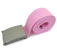 TheGloveHut Unisex Cotton Canvas Webbing belt Buckle (Pale Pink, Extra Large 44")