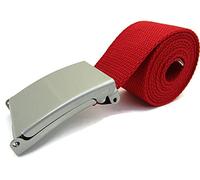 TheGloveHut Unisex Cotton Canvas Webbing belt Buckle (Red, Medium 36")