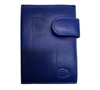 TheGloveHut Unisex Credit Card Holder Real Leather Concertina Style Wallet Purse (Blue)