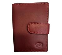TheGloveHut Unisex Genuine Super Soft Coloured Leather Credit Card Holder Wallet Purse ID Holider (Red)