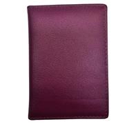 TheGloveHut Unisex New Premium Real Leather Credit Card Holder Card Wallet RFID Protected (Berry)