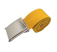 TheGloveHut Unisex Plain Canvas Webbing Adjustable High Shine Buckle Mirror (Yellow, X Large upto 44")