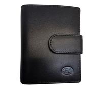 TheGloveHut Unisex Real Leather Coloured Credit Card Holder Wallet Purse Pouch (Black)