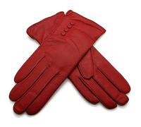 TheGloveHut Womens Genuine Soft Leather Gloves Fully Lined Gift Boxed (Red, Extra Large 8")