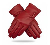 TheGloveHut Womens Genuine Soft Leather Gloves Fully Lined Gift Boxed (Red, Small 6.5")