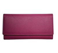 TheGloveHut Womens Large Real Leather Purse Credit Card Holder (Pink)
