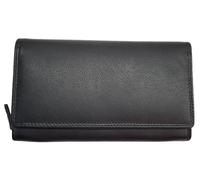 TheGloveHut Womens Large RFID Protected Real Leather Purse Credit Card Holder (Black)