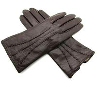 TheGloveHut Womens New Genuine Soft Leather Fully Lined Winter Gloves (Brown, Medium 7")