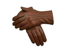 TheGloveHut Womens New Genuine Soft Leather Fully Lined Winter Gloves (Tan, Medium 7")