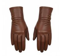 TheGloveHut Womens New Soft Genuine Leather Cashmere Wool Lined Full Touchscreen Winter Gloves Gift Boxed (Tan, Medium 7")