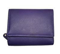 TheGloveHut Womens Small Real Leather Credit Card Holder Purse (Purple)