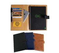 Thegreen Hard Leather Cover for The Rocketbook Everlast Executive-Letter Size,Black/Dark Brown, Leather Fabric, Pen Loop Holder/Phone Pocket/fits A4-A5,Magnet Strap (Navy Blue, Letter Size)