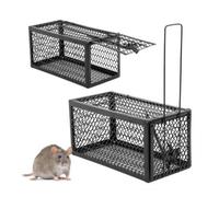 Thehotsale 2 Pack Iron Humane Mouse Trap Cage Rat Catcher In Black 28X15X15Cm
