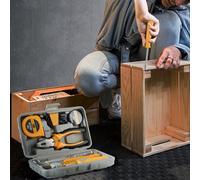 Thehotsale 24Pc Essential Household Hand Tools For Diy Repairs & Maintenance, With Toolbox Storage Case Yellow