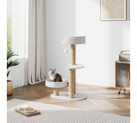 Thehotsale 4-Tiers Freestanding Padded Cat Tower With Sisal Scratching Post And 3 Scratching Posts