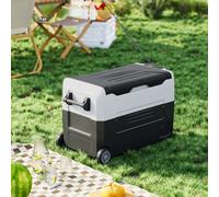 Thehotsale 40L Car Refrigerator With Dual Temp With Two Wheels And Handle In White&black