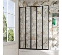 Thehotsale 5 Panel Folding Over Bath Shower Screen, 120Cm W X 140Cm H