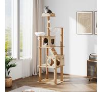 Thehotsale 5-Tiers Freestanding Cat Tree Cat Tower With Perches And Condo,natural