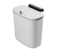Thehotsale 9L White Hanging Kitchen Trash Bin With Slide Lid, 26Cm W X 15Cm D X28Cm H
