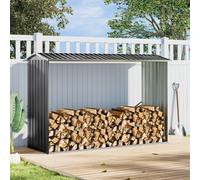 Thehotsale Anthracite Patio Deck Metal Log Store Garden Log Storage Shed With Sloping Roof