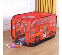 Thehotsale Fire Engine-Themed Play Tent Playhouse Activities 75Cm W X 115Cm D X 70Cm H