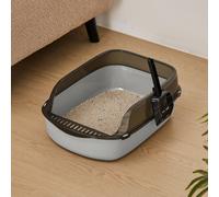 Thehotsale Grey Large Anti-Splashing Detachable Cat Litter Box