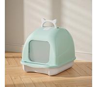 Thehotsale Large Green Durable Pp Foldable Portable Flip-Top Cat Litter Box With Scoop