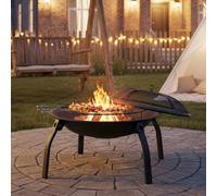 Thehotsale Outdoor Fire Pit Perfect For Bbq And Warming With Foldable Legs Saving Space