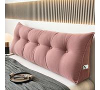 Thehotsale Pink Corduroy Wedge-Shaped Headboard Pillow For Bed Or Sofa, 150Cm W X 20Cm D X 50Cm H