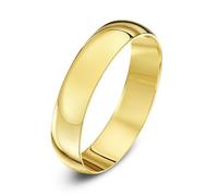Theia 9ct Yellow Gold Heavy D Shape Polished 4mm Wedding Ring - Size V