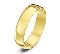 Theia 9ct Yellow Gold Heavy D Shape Polished 5mm Wedding Ring - Size R
