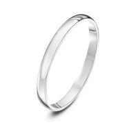 Theia Platinum Heavy D Shape Polished 2mm Wedding Ring - Size T
