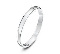 Theia Platinum Super Heavy D Shape Polished 2mm Wedding Ring - Size O