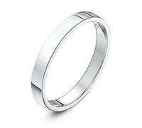 Theia Sterling Silver 925 Super Heavy Flat Court Shape Polished 3mm Wedding Ring - Size L