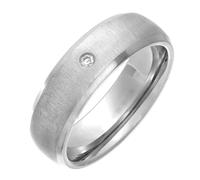 Theia Titanium Court 0.05ct Diamond Matt 7mm Ring - Size L