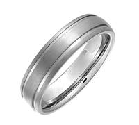 Theia Titanium Court Matt Grooved 6mm Ring - Size Q