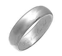 Theia Titanium Court Shape Highly Polished Engraved 'Always and Forever' 5mm Ring - Size K