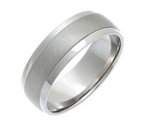 Theia Titanium Court Shape Matt Centre 7mm Ring - Size T