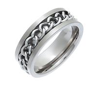 Theia Titanium Flat Court Chain 8mm Ring - Size O
